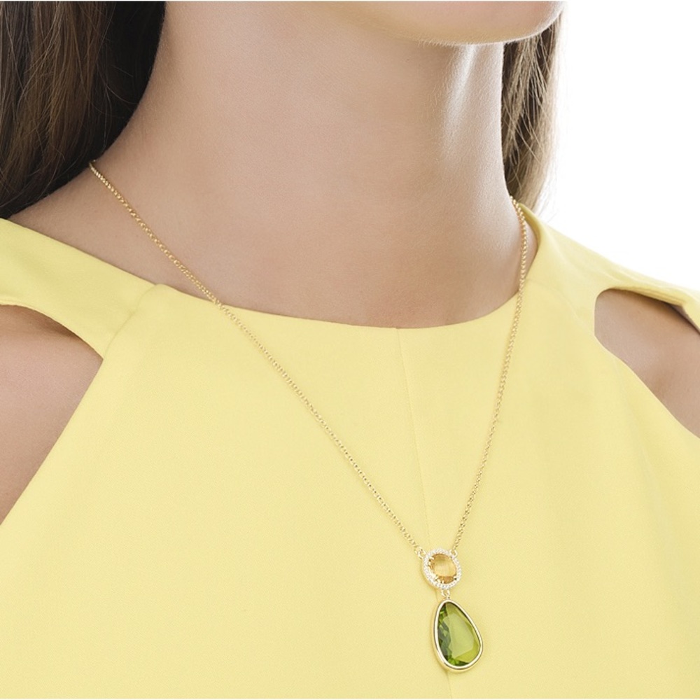 Necklace (925 silver) with fianits and alpanites (sterling silver)